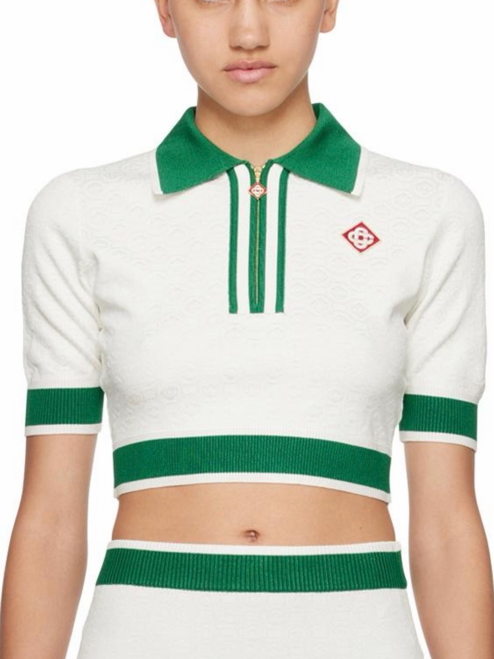 Casablanca Cropped 3D Monogram Polo - Picture 2 of 8